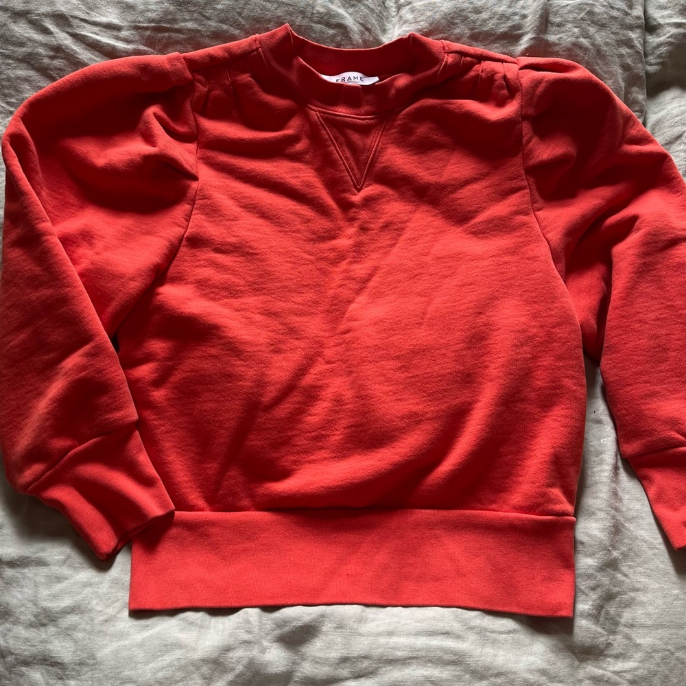 Frame Womens Sweatshirt Puff Sleeves